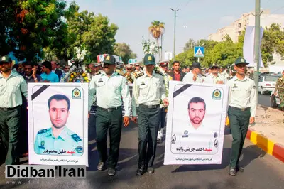 تشییع پیکر ۲ شهید نیروی انتظامی در بندرعباس