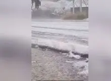 کولاک و سرما در طائف عربستان+فیلم