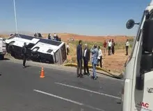 جزییات تصادف اتوبوس کارگران معدن چادر ملو با تریلی +عکس 