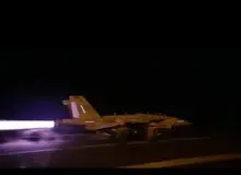 پرواز هواپیماهای جنگنده اف ۱۸از ناو آیزنهاور در حمله به یمن+فیلم 