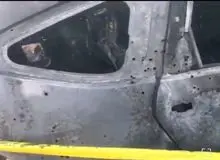 ماشین منهدم شده وسام الطویل، فرمانده یگان «رضوان»حزب الله+فیلم