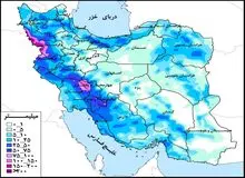 حوضه‌های خلیج فارس و دریای عمان دارای بیشترین مقدار بارش در هفته جاری