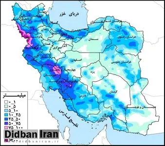 حوضه‌های خلیج فارس و دریای عمان دارای بیشترین مقدار بارش در هفته جاری