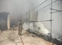 آتش‌سوزی گسترده در یک کارگاه در محدوده چهاردانگه