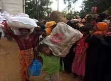 توزیع بخش دیگری از کمک‌های ارسالی هلال‌احمر میان آوارگان روهینجایی