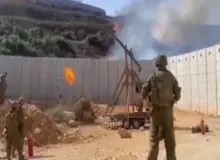 استفاده ارتش اسرائیل از منجنیق آتشین در مرز لبنان
