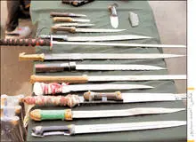 بازداشت ۱۳۱ تن به دلیل حمل سلاح سرد غیرمجاز در اسلامشهر 