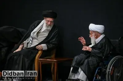 آیت الله جنتی با ویلچر به دیدار رهبر انقلاب رفت+ تصاویر