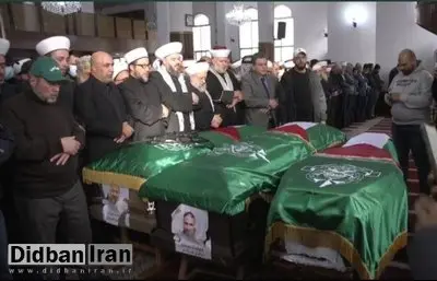 اقامه نماز بر پیکر العاروری وفرماندهان حماس+عکس
