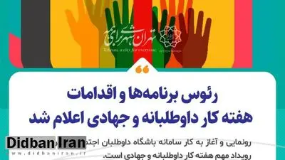 رئوس برنامه‌ها و اقدامات روز جهانی کار داوطلبانه و آغاز هفته کار داوطلبانه و جهادی اعلام شد