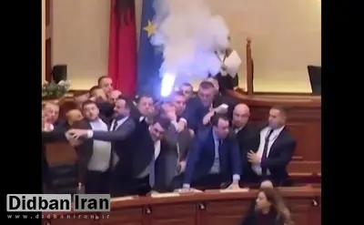 درگیری و هرج و مرج در پارلمان آلبانی + فیلم