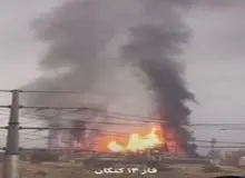 ویدیویی از آتش‌سوزی در فاز ۱۴ پارس جنوبی+فیلم 