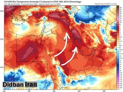 ورود یک موج گرمای بسیار قدرتمند به ایران از پنجشنبه